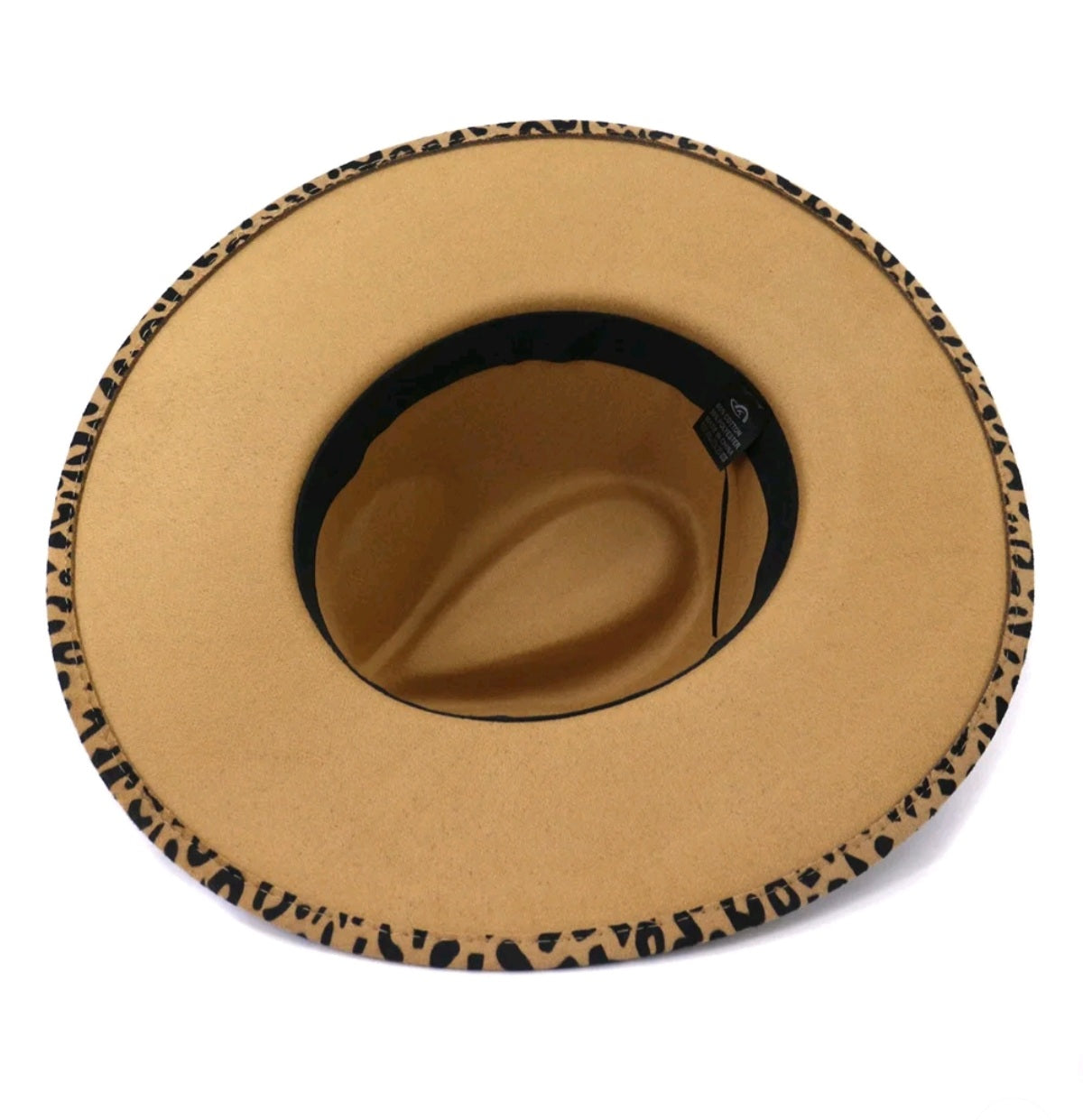 Caramel Leopard Fedora with Belt Strap